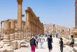 A Lebanese tourist group visits the ancient city of Palmyra