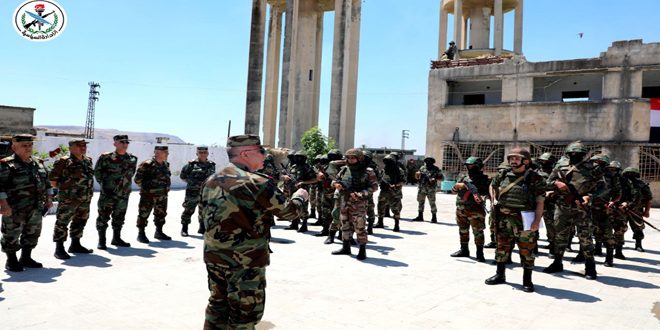 Chief of General Staff of the Army visits military posts in Hama, Idleb and Deir Ezzor countryside