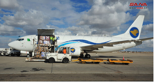 Pakistani aid plane for comers from Lebanon arrives at Damascus Airport