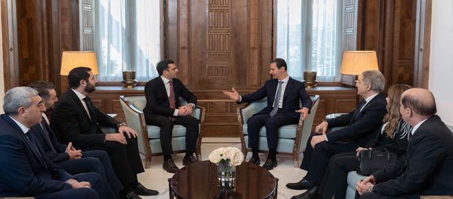 Presidente al-Assad recibe a la delegación de la Asamblea Nacional de Armenia