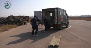 Ejército sirio realiza ejercicio militar que simula instalación de hospitales de campaña en tiempos de guerra