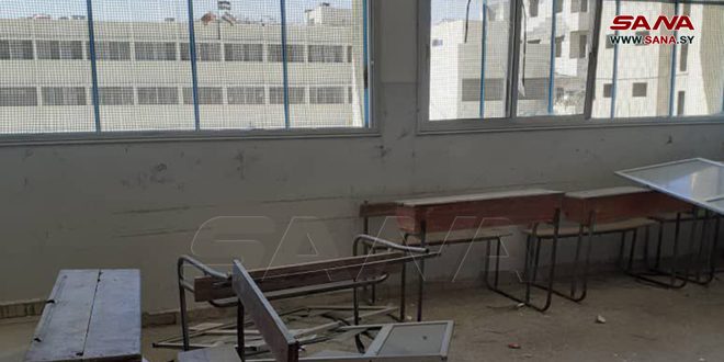 Dos escuelas en el sur de Siria resultan dañadas debido a la reciente agresión israelí (+fotos)