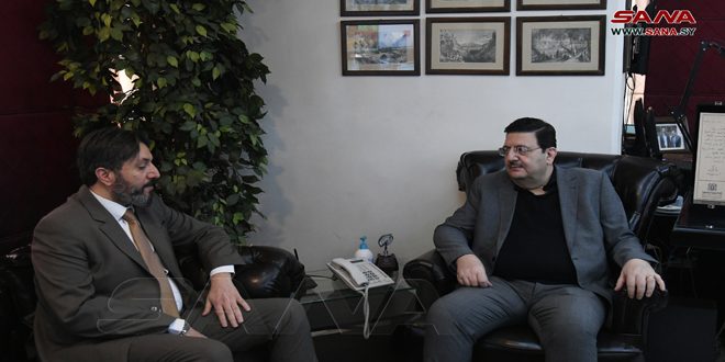 שר ההסברה דן עם שגריר אבח’זיה בדמשק ביחסי שיתוף פעולה בתחום התקשורת