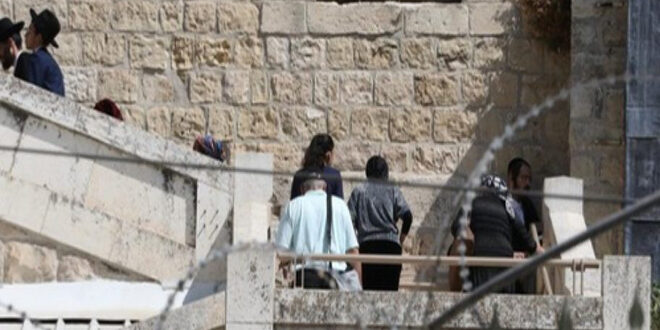Israeli forces ceiling yard of Hebron’s Ibrahimi Mosque in an attempt to change its features