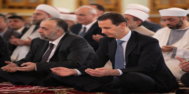 Presidente Al-Assad recibe felicitaciones de varios mandatarios por Eid al-Fitr